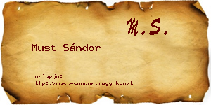 Must Sándor névjegykártya