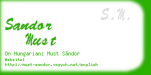 sandor must business card